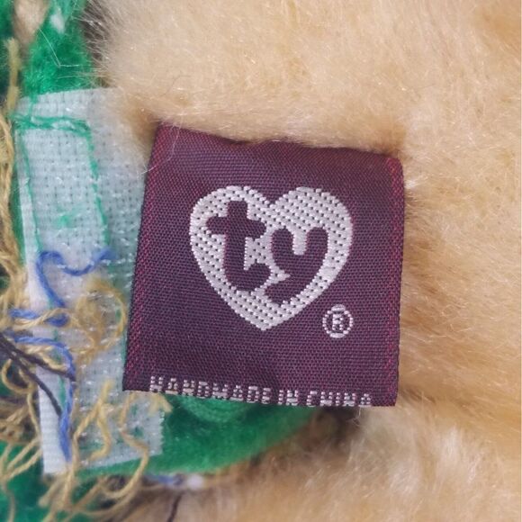 Ty Beanie Babies Alfalfa Scarecrow Bear Retired Plush Toy 1993 Attic Treasures - Picture 9 of 10